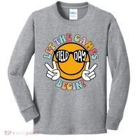 Let The Games Begin Field Day Smile Face Kids Long Sleeve Shirt thumb 0
