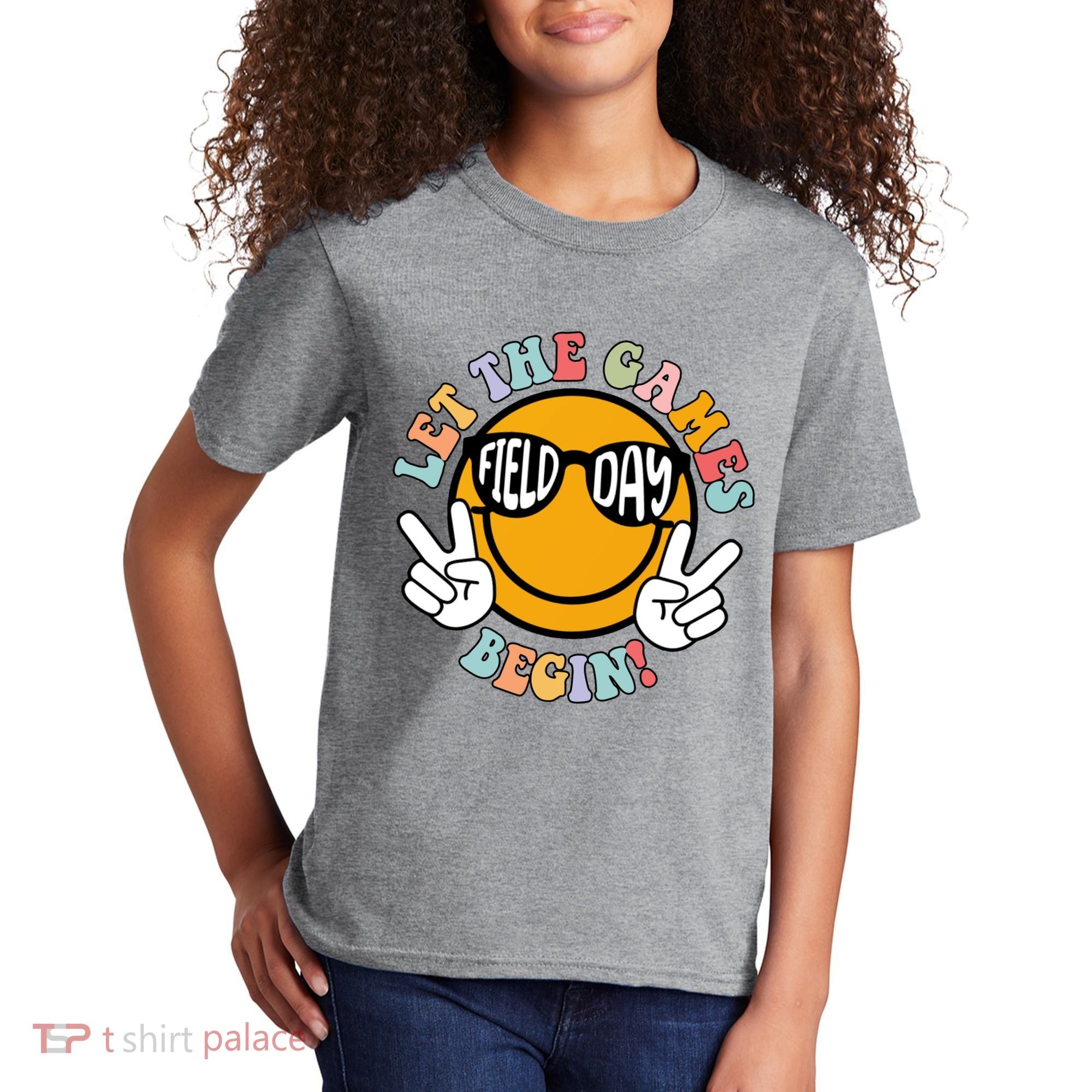 Let The Games Begin Field Day Smile Face Kids T-Shirt