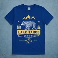 Lake Tahoe Gift California Nevada Vintage Bear Funny Gift T-Shirt thumb 5