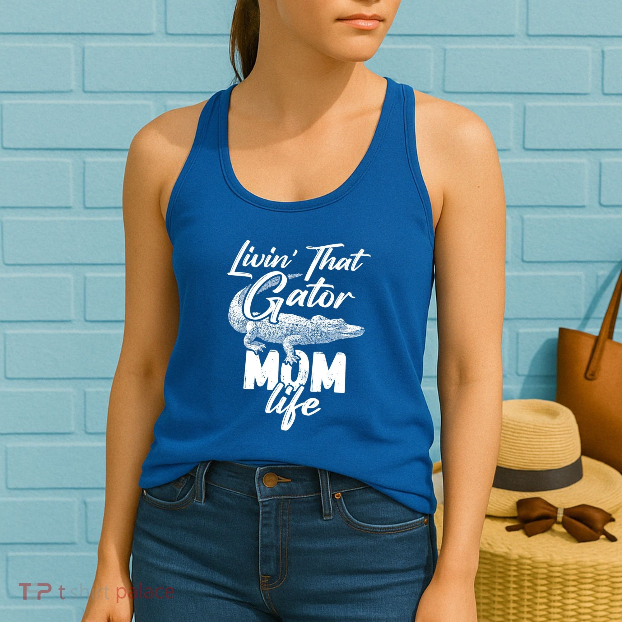 Livin That Gator Mom Life Mother Alligator Gift Women's Tank Top
