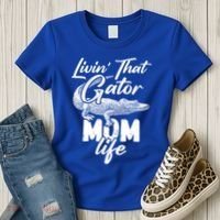 Livin That Gator Mom Life Mother Alligator Gift Women's T-Shirt thumb 3