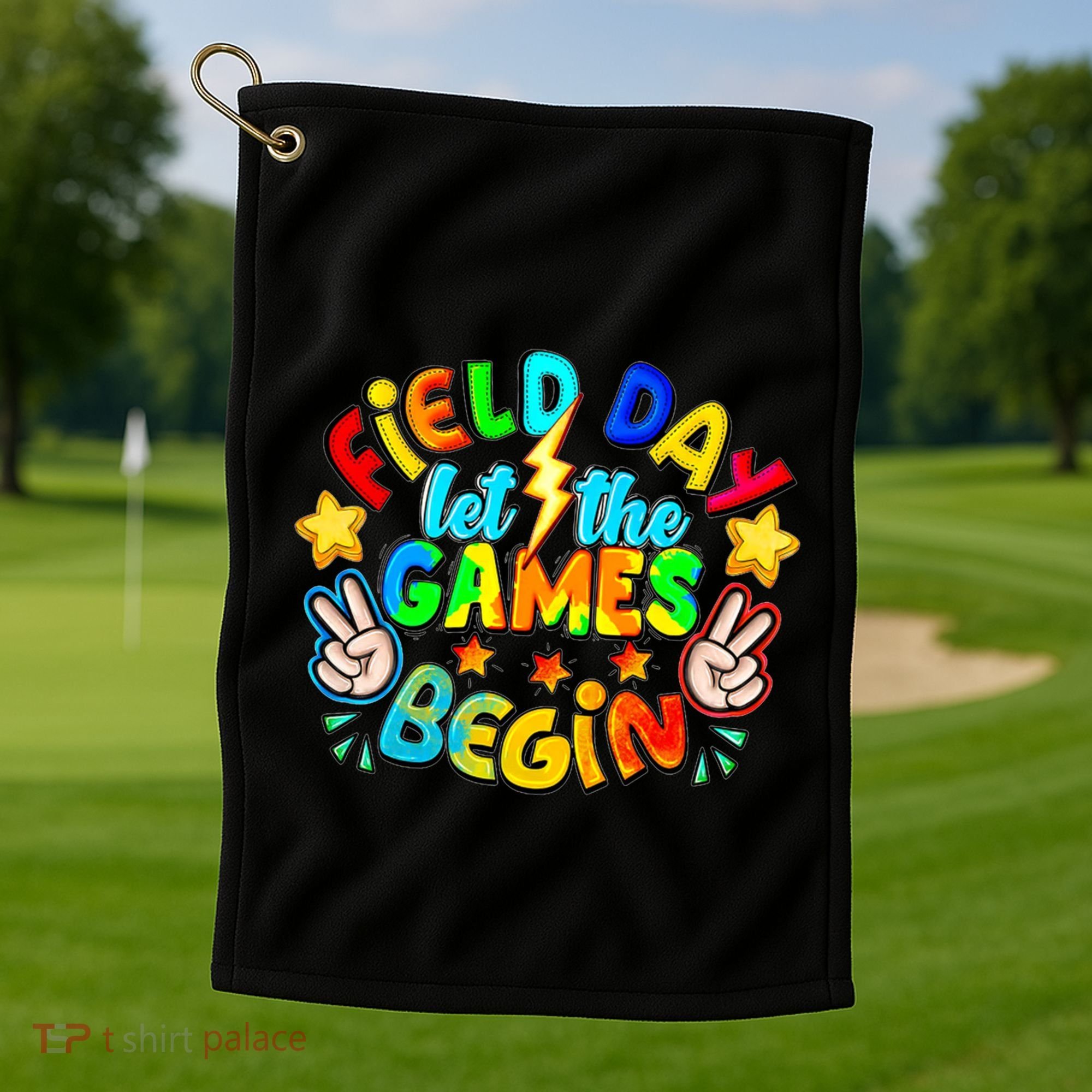 Let The Games Begin Teachers Field Day Gift Golf Towel