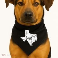 Love Texan Home Texas State Gift USA-Made Doggie Bandana thumb 1