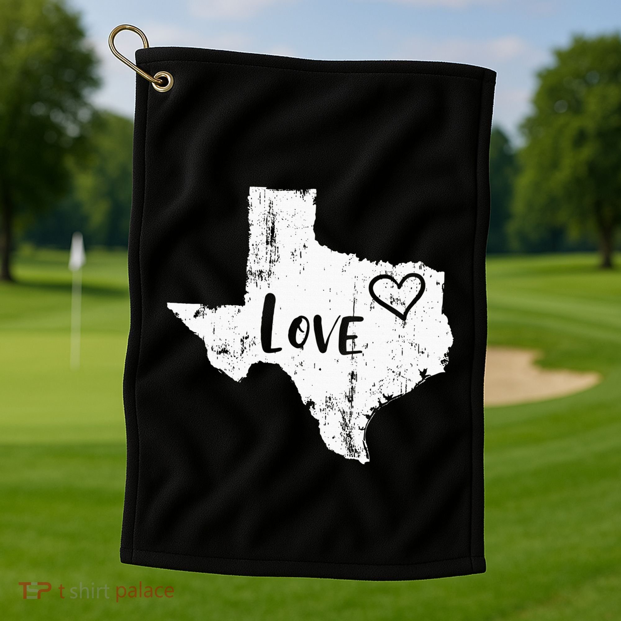 Love Texan Home Texas State Gift Golf Towel