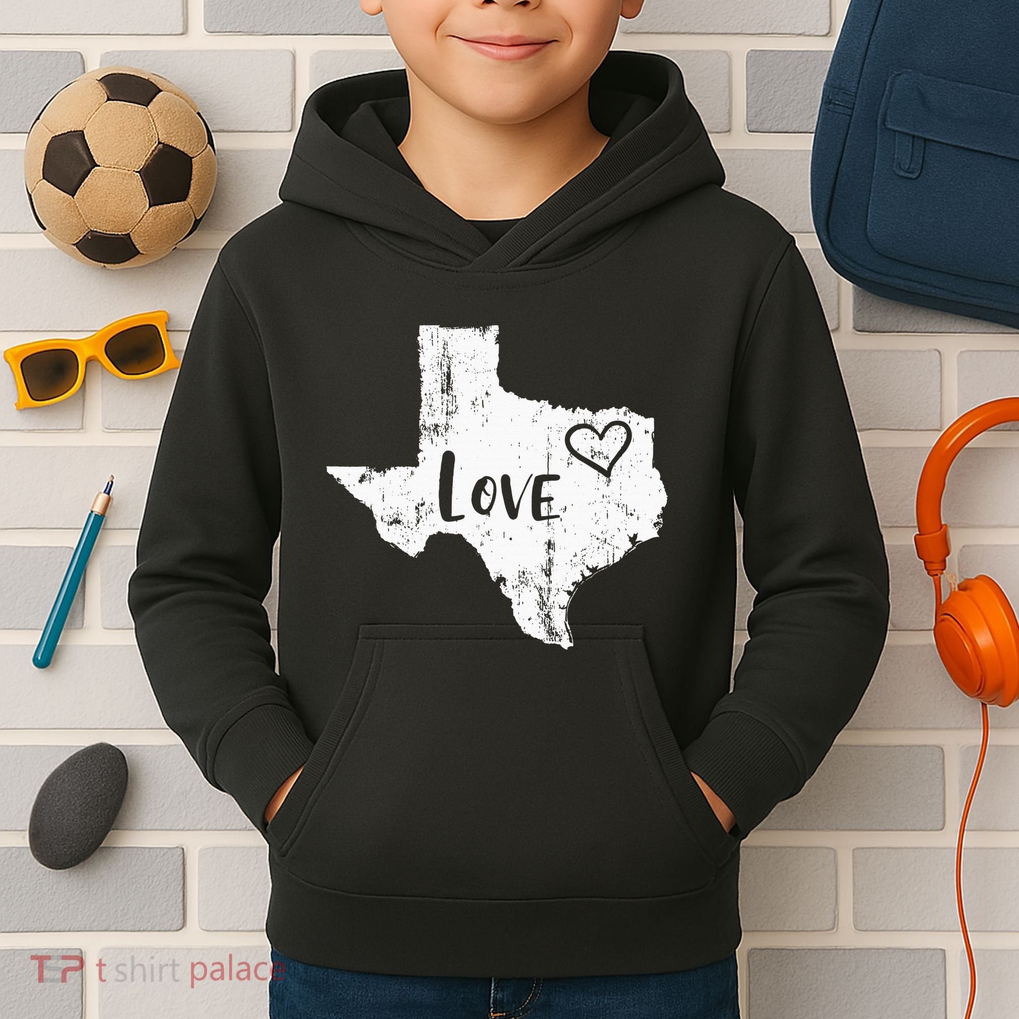 Love Texan Home Texas State Gift Kids Hoodie