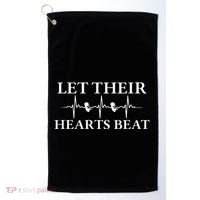 Let Their Hearts Beat Pro Life Anti Abortion Golf Towel thumb 0