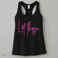 Let Them Heart Script Hot Pink Girls Women Let Them Women's Tank Top thumb 3