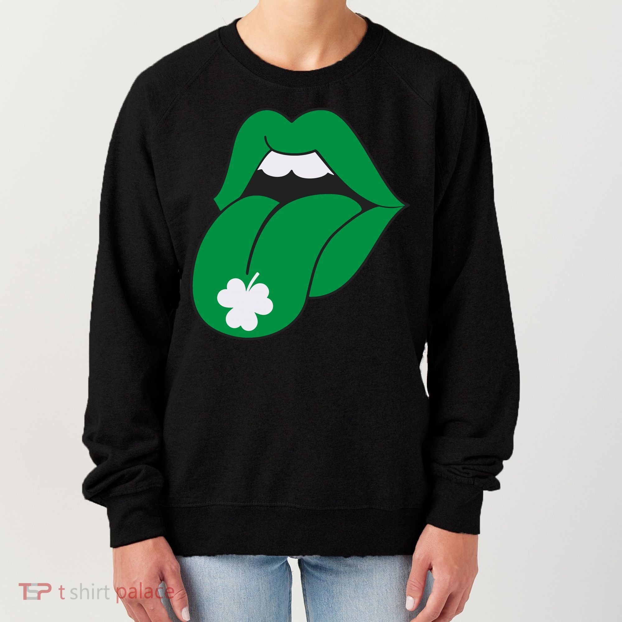 Lips Tongue Irish Shamrock St Patricks Women's Sweatshirt