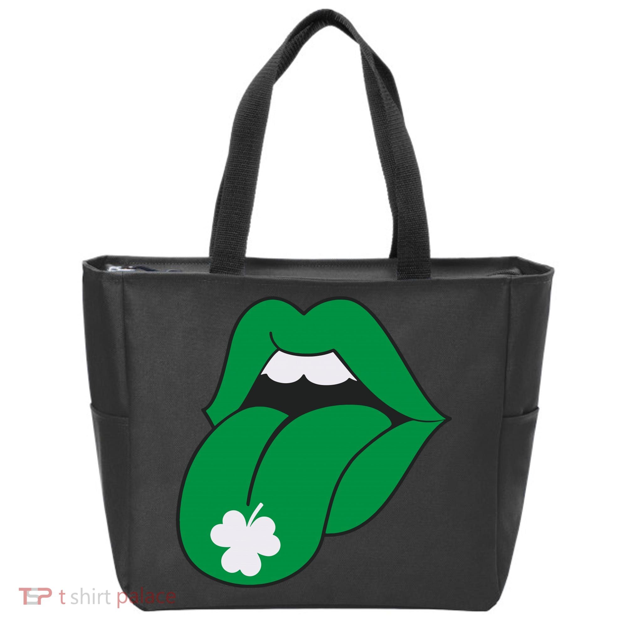 Lips Tongue Irish Shamrock St Patricks Tote Bag
