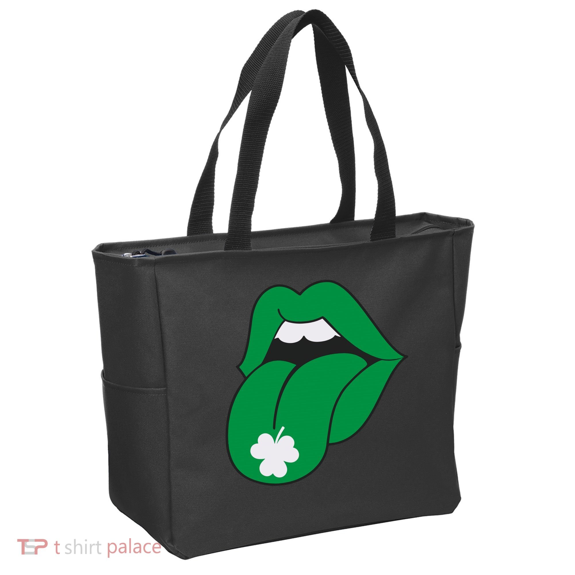 Lips Tongue Irish Shamrock St Patricks Tote Bag