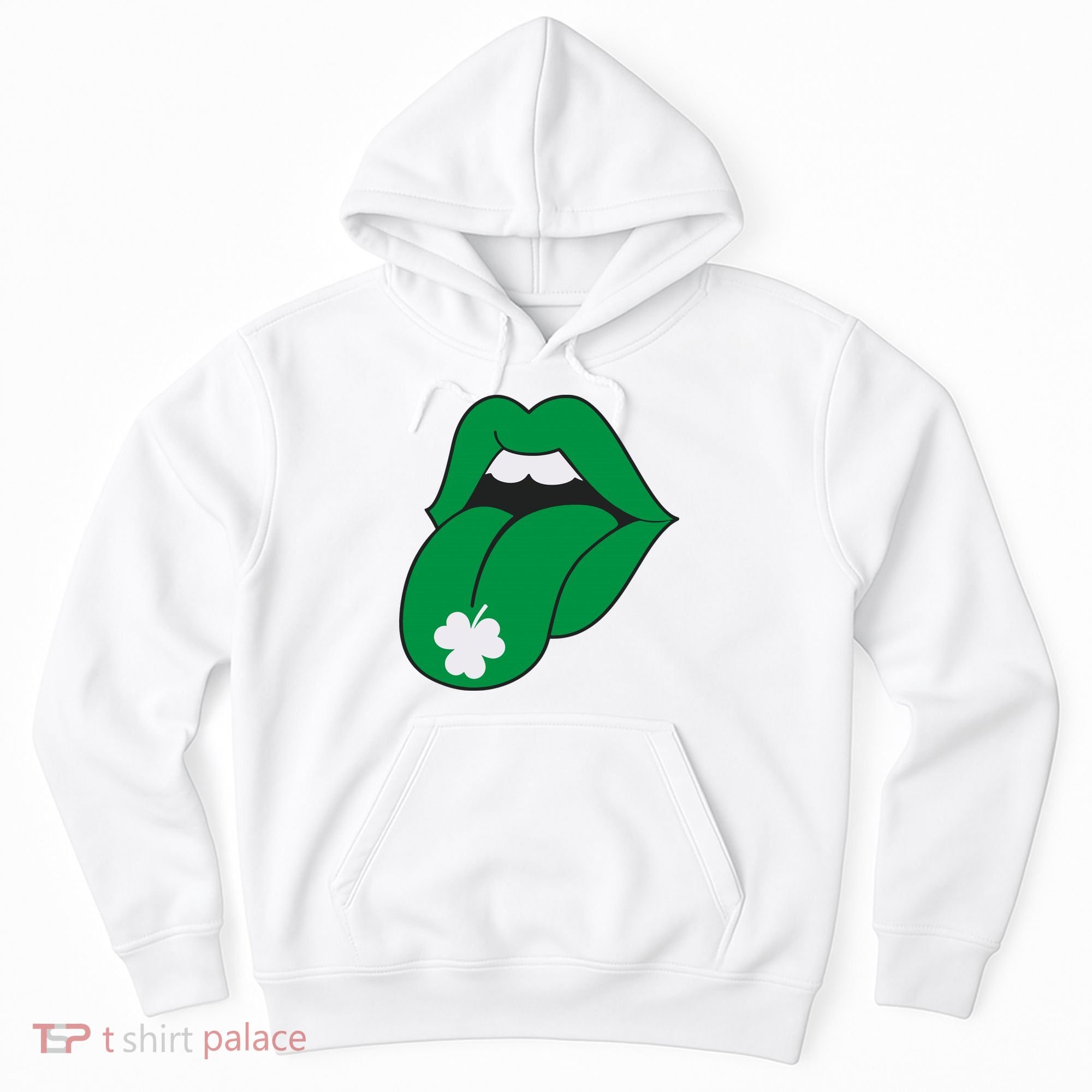 Lips Tongue Irish Shamrock St Patricks Hoodie