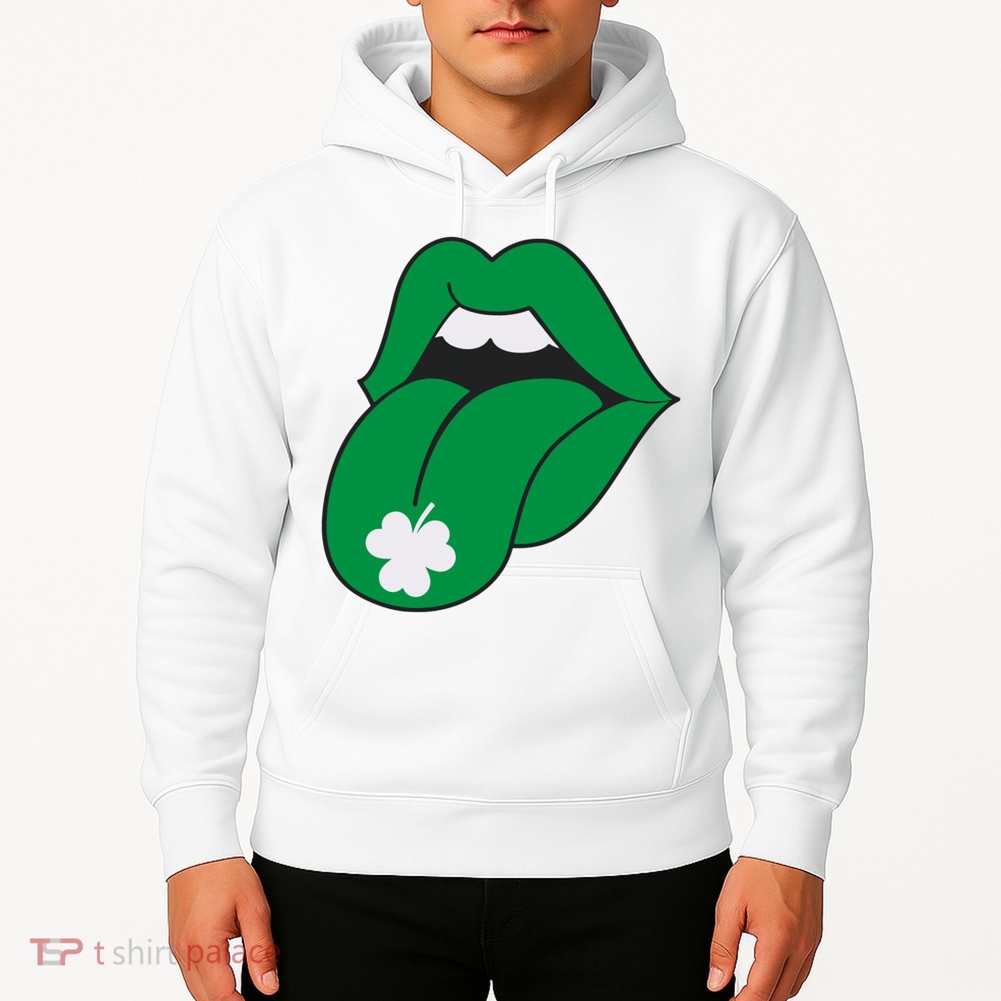 Lips Tongue Irish Shamrock St Patricks Hoodie