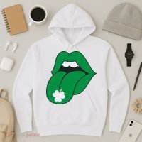 Lips Tongue Irish Shamrock St Patricks Hoodie thumb 3
