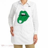 Lips Tongue Irish Shamrock St Patricks Apron thumb 2