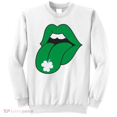Lips Tongue Irish Shamrock St Patricks Sweatshirt