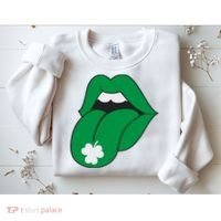 Lips Tongue Irish Shamrock St Patricks Sweatshirt thumb 2