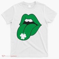 Lips Tongue Irish Shamrock St Patricks T-Shirt thumb 0