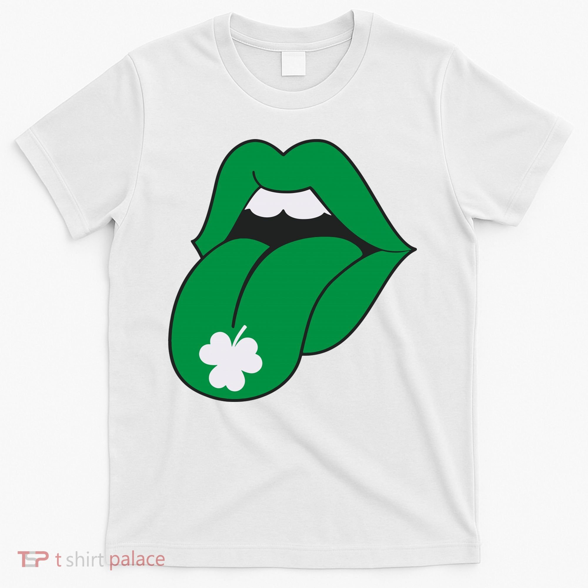 Lips Tongue Irish Shamrock St Patricks T-Shirt