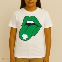 Lips Tongue Irish Shamrock St Patricks T-Shirt thumb 4
