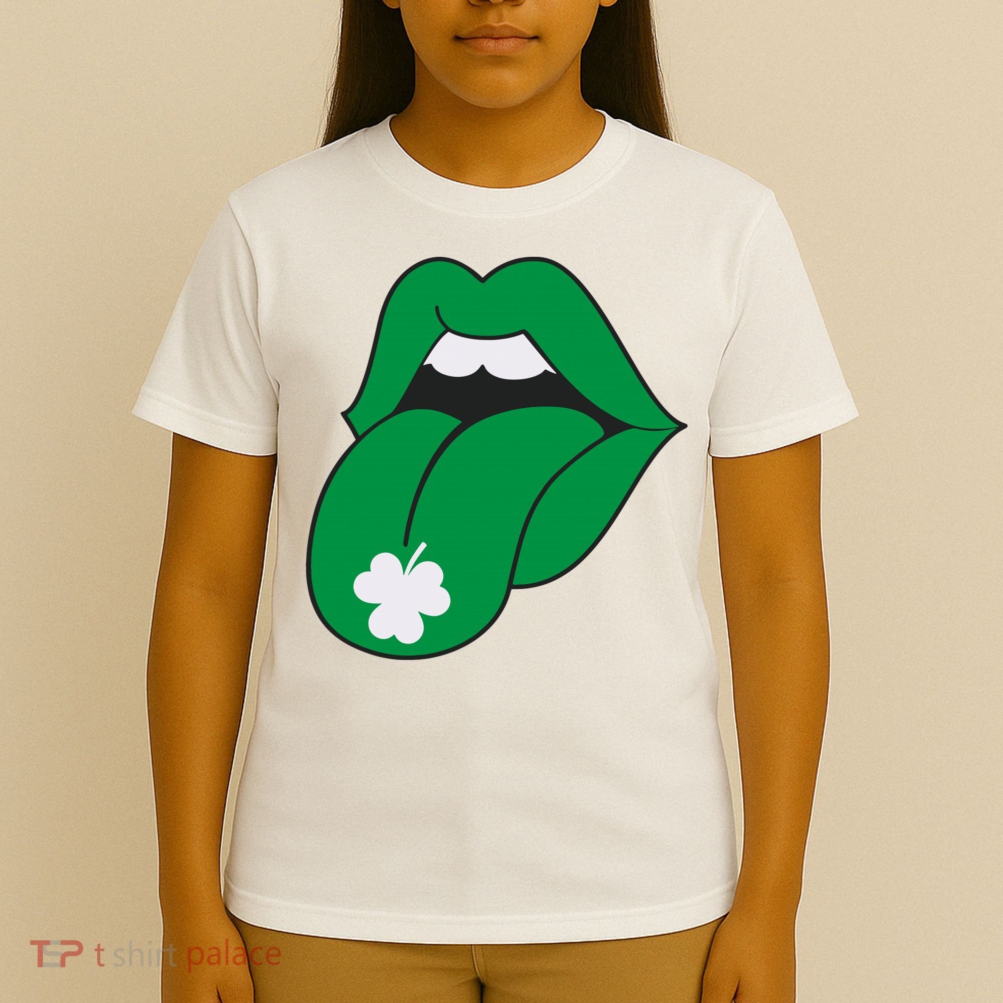 Lips Tongue Irish Shamrock St Patricks T-Shirt