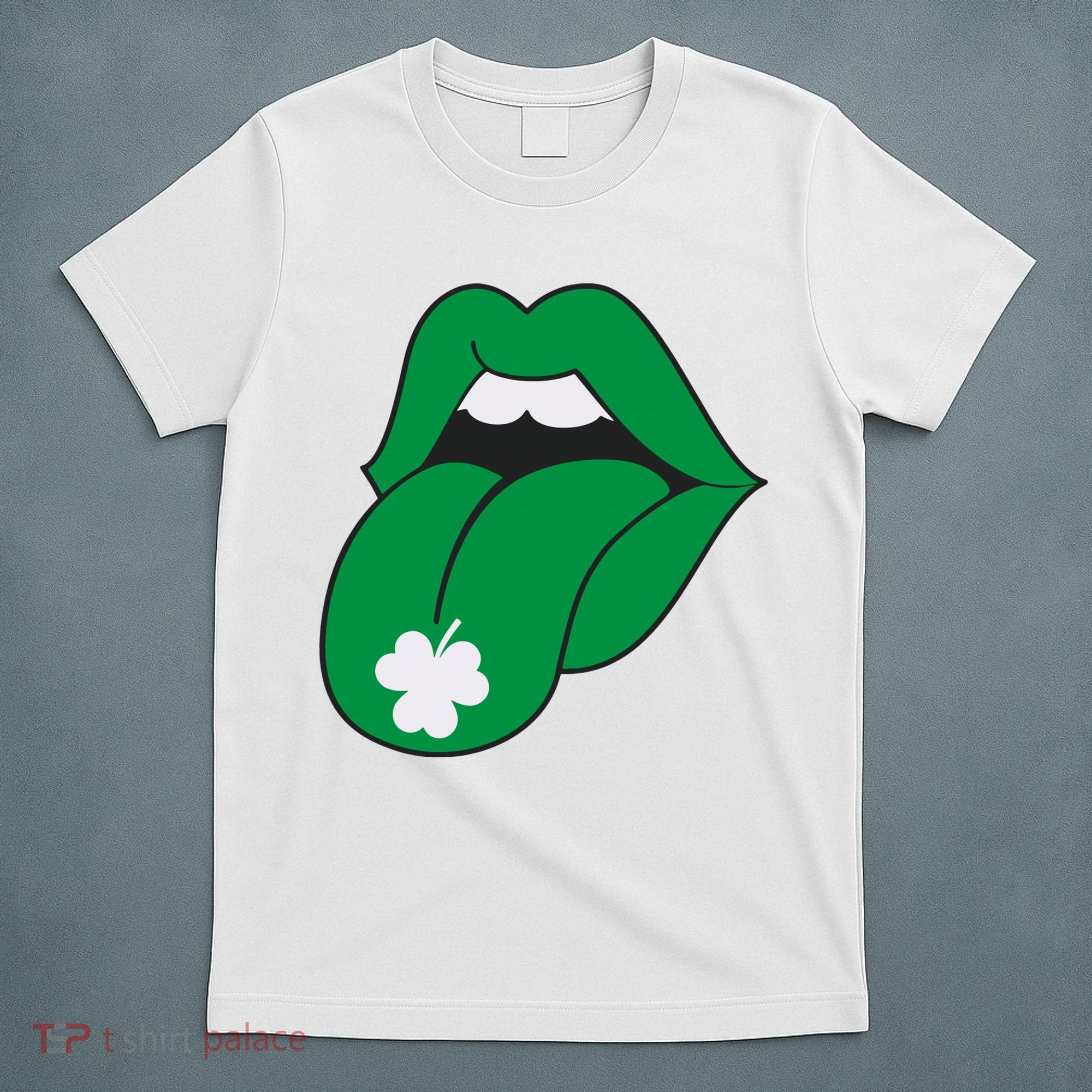 Lips Tongue Irish Shamrock St Patricks T-Shirt