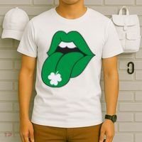 Lips Tongue Irish Shamrock St Patricks T-Shirt thumb 6