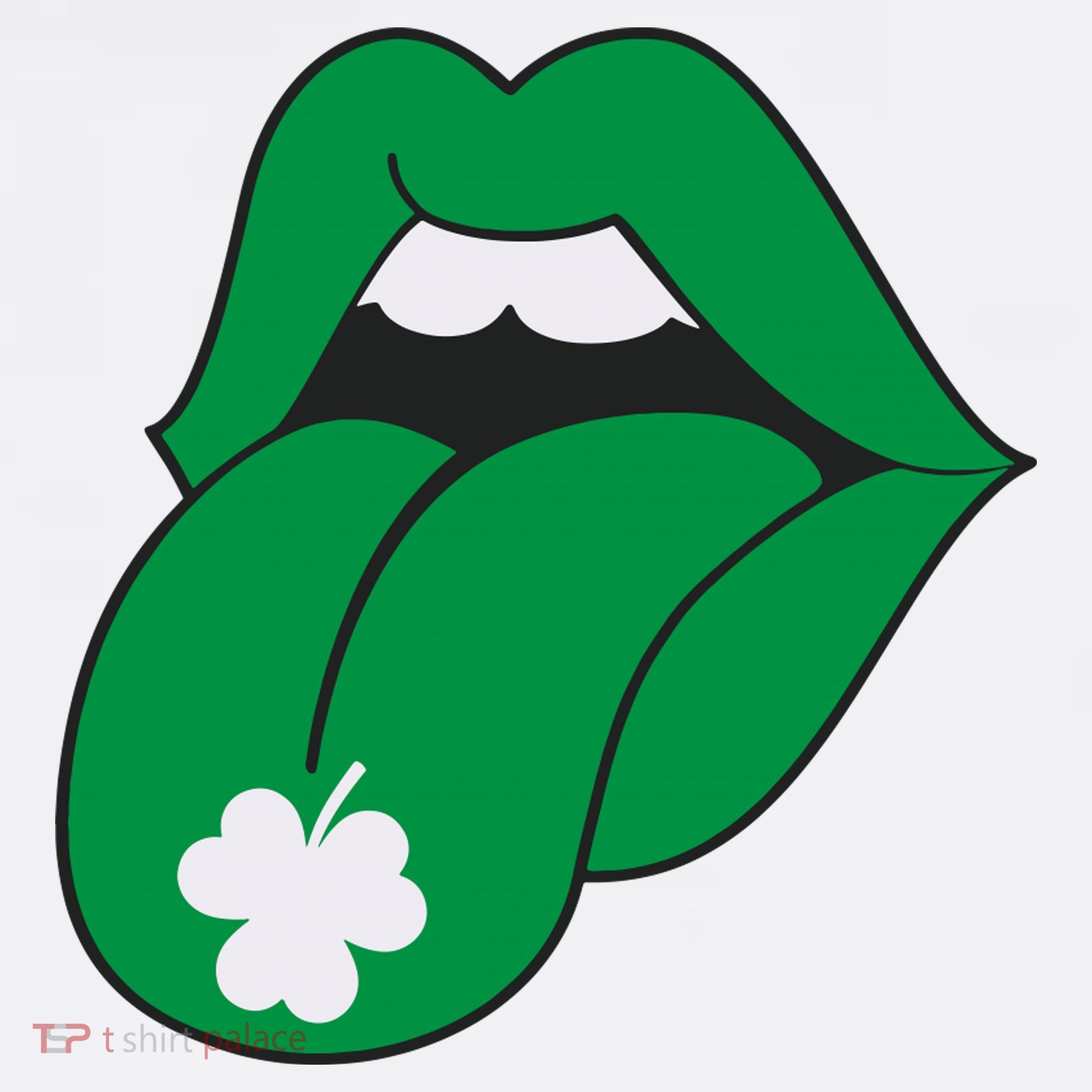 Lips Tongue Irish Shamrock St Patricks T-Shirt