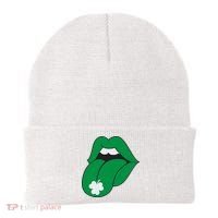 Lips Tongue Irish Shamrock St Patricks Beanie thumb 0