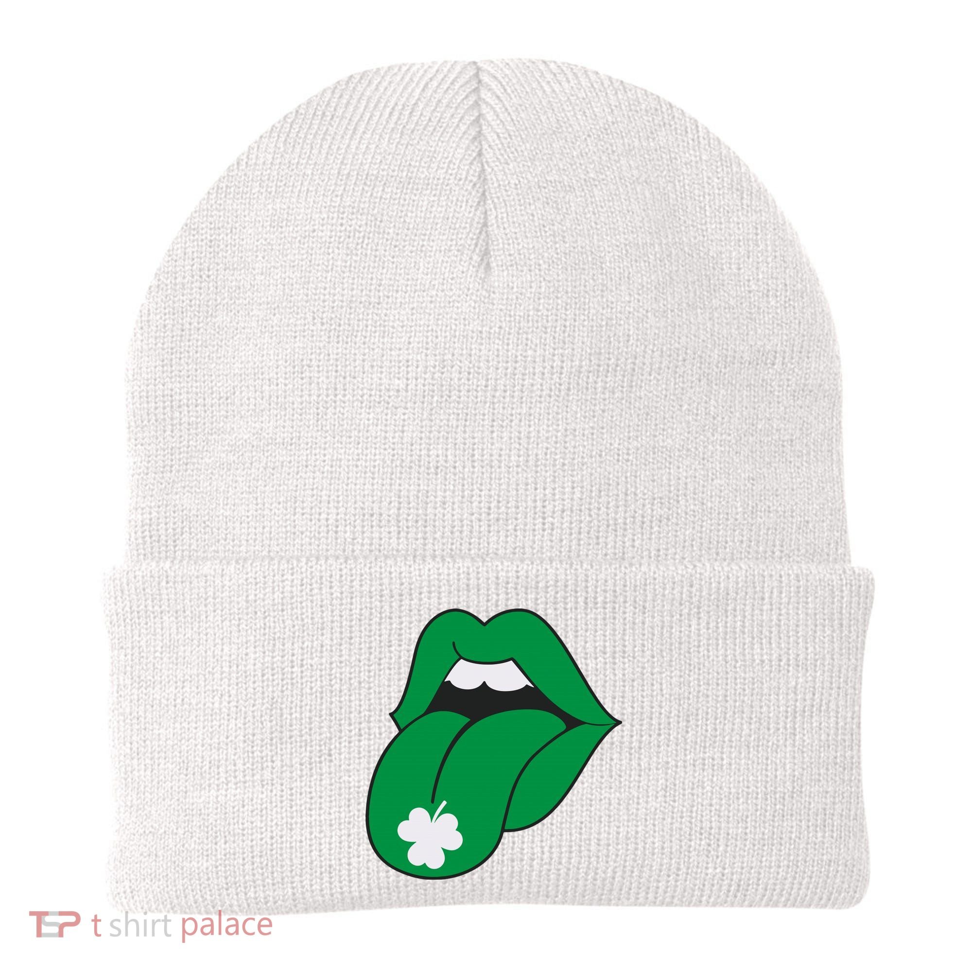 Lips Tongue Irish Shamrock St Patricks Beanie