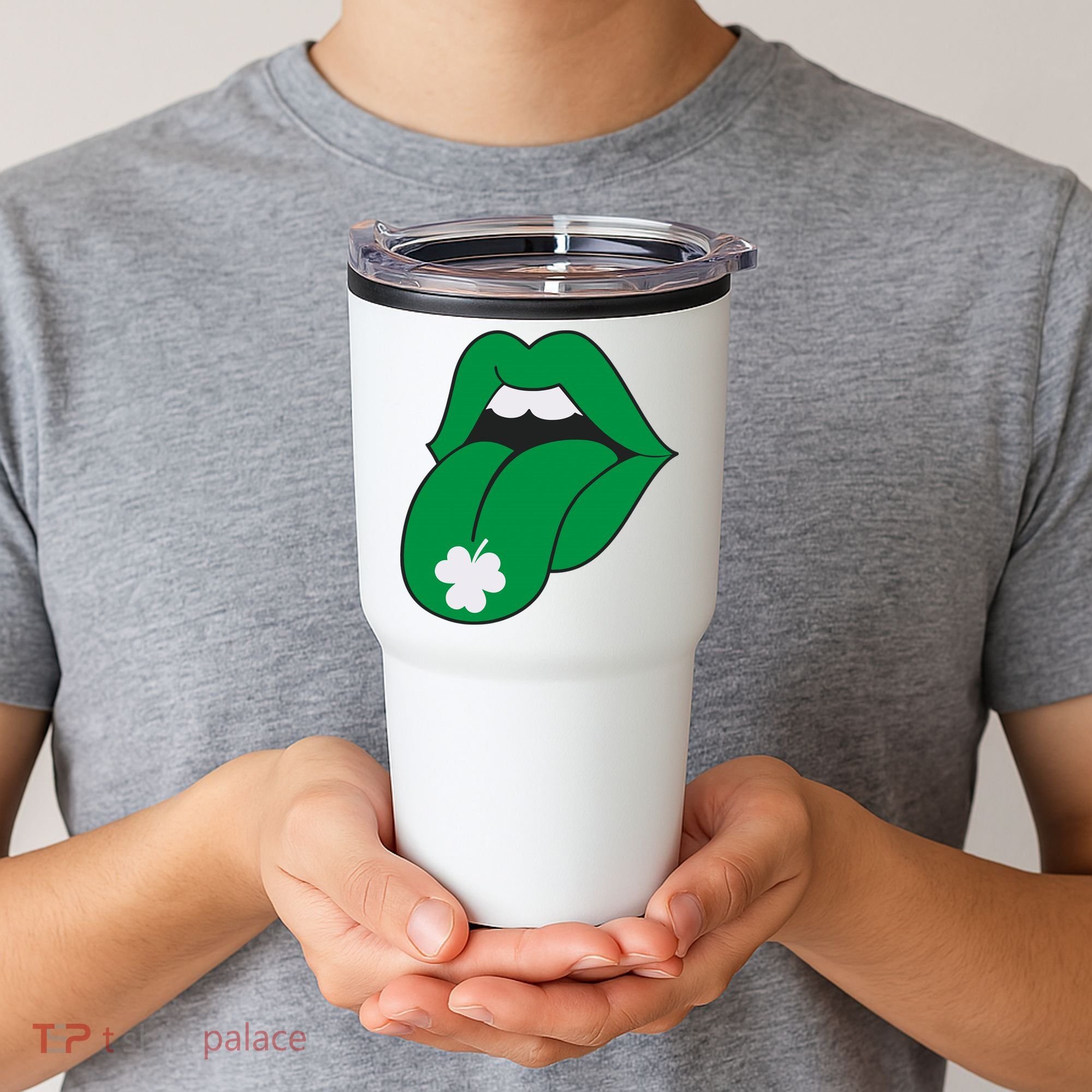 Lips Tongue Irish Shamrock St Patricks Tumbler