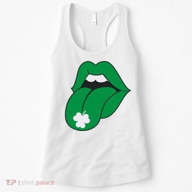 Lips Tongue Irish Shamrock St Patricks Women's Tank Top