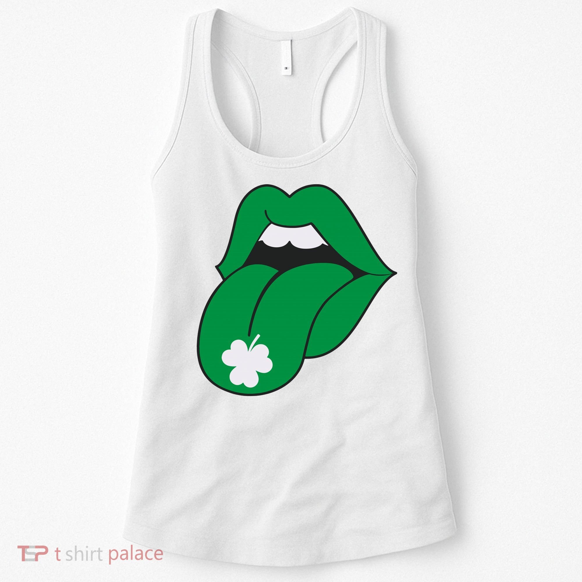 Lips Tongue Irish Shamrock St Patricks Women's Tank Top