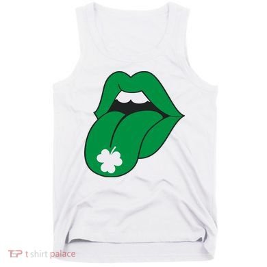 Lips Tongue Irish Shamrock St Patricks Tank Top