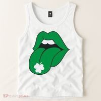 Lips Tongue Irish Shamrock St Patricks Tank Top thumb 2