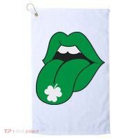 Lips Tongue Irish Shamrock St Patricks Golf Towel thumb 0