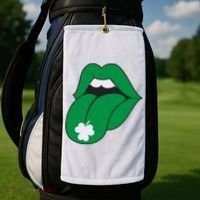 Lips Tongue Irish Shamrock St Patricks Golf Towel thumb 2