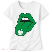 Lips Tongue Irish Shamrock St Patricks Women's T-Shirt thumb 0