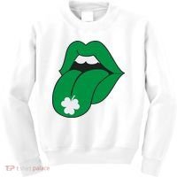 Lips Tongue Irish Shamrock St Patricks Kids Sweatshirt thumb 0
