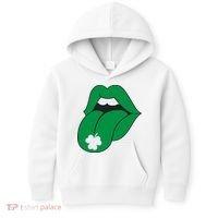 Lips Tongue Irish Shamrock St Patricks Kids Hoodie thumb 0