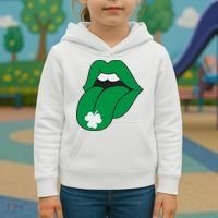 Lips Tongue Irish Shamrock St Patricks Kids Hoodie thumb 3