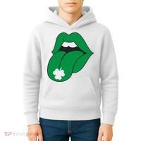 Lips Tongue Irish Shamrock St Patricks Kids Hoodie thumb 4