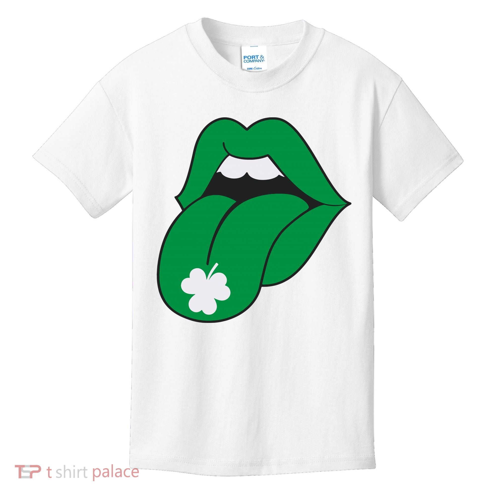 Lips Tongue Irish Shamrock St Patricks Kids T-Shirt