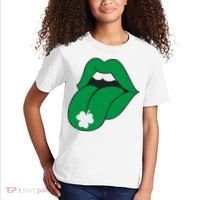 Lips Tongue Irish Shamrock St Patricks Kids T-Shirt thumb 2