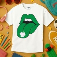 Lips Tongue Irish Shamrock St Patricks Kids T-Shirt thumb 3