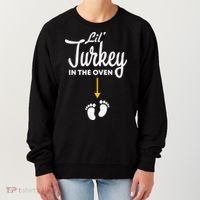 Lil' Turkey In The Oven Pregnancy Thanksgiving Women's Sweatshirt thumb 0