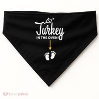 Lil' Turkey In The Oven Pregnancy Thanksgiving USA-Made Doggie Bandana thumb 0
