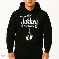 Lil' Turkey In The Oven Pregnancy Thanksgiving Hoodie thumb 2
