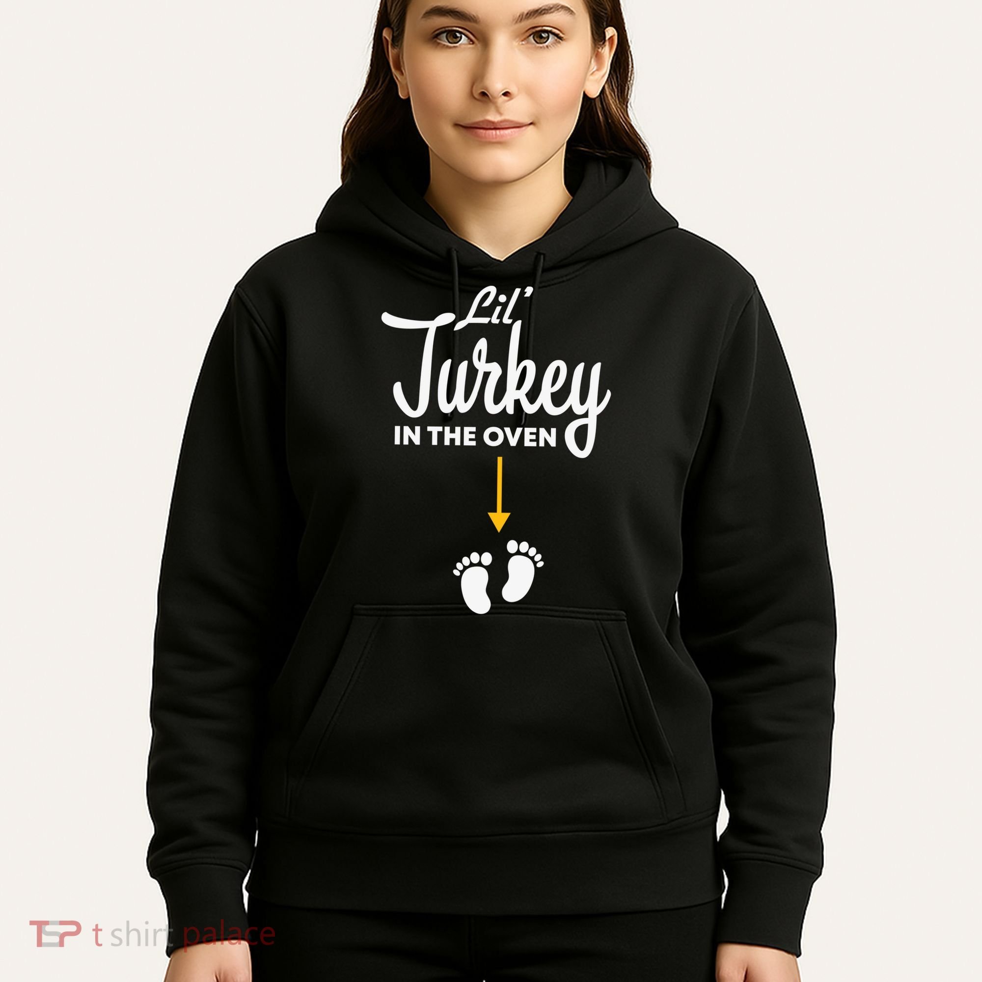 Lil' Turkey In The Oven Pregnancy Thanksgiving Hoodie