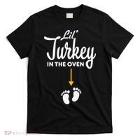 Lil' Turkey In The Oven Pregnancy Thanksgiving T-Shirt thumb 0