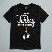 Lil' Turkey In The Oven Pregnancy Thanksgiving T-Shirt thumb 5